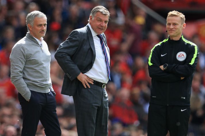 Sam Allardyce og Jose Mourinho í lokaleik tímabilsins.