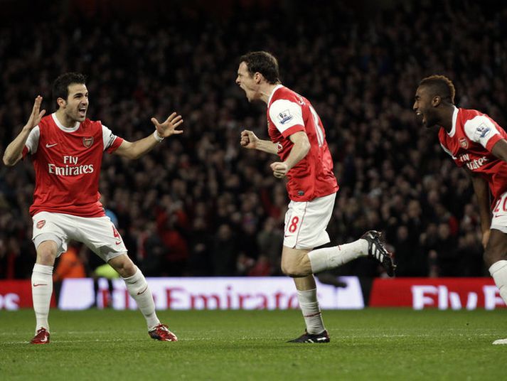 Sebastien Squillaci tryggði Arsenal þrjú stig í kvöld.