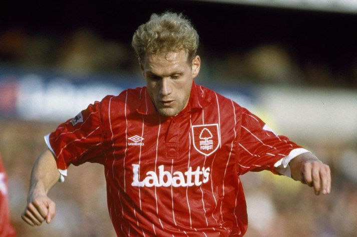 Þorvaldur Örlygsson í leik með Nottingham Forest í ensku úrvalsdeildinni.