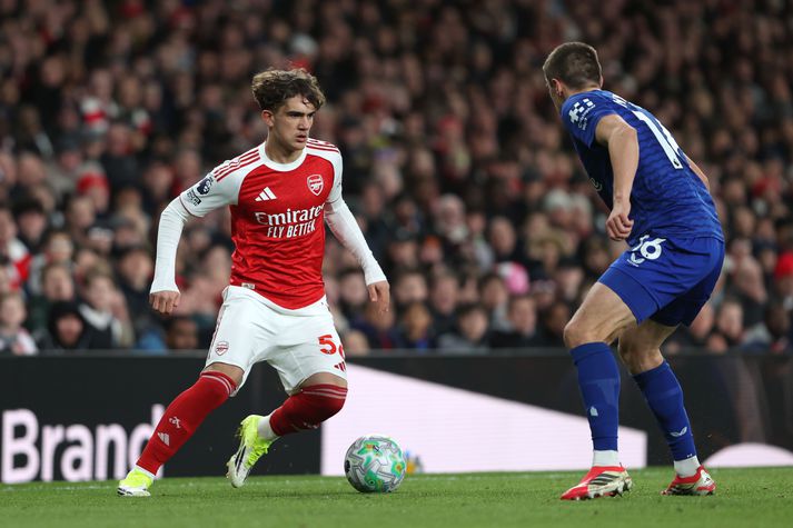 Dowman í leiknum gegn Everton í gær