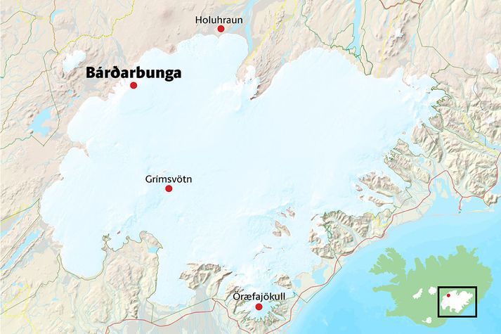 Bárðarbunga er hæsti punkturinn á norðvesturhluta Vatnajökuls.