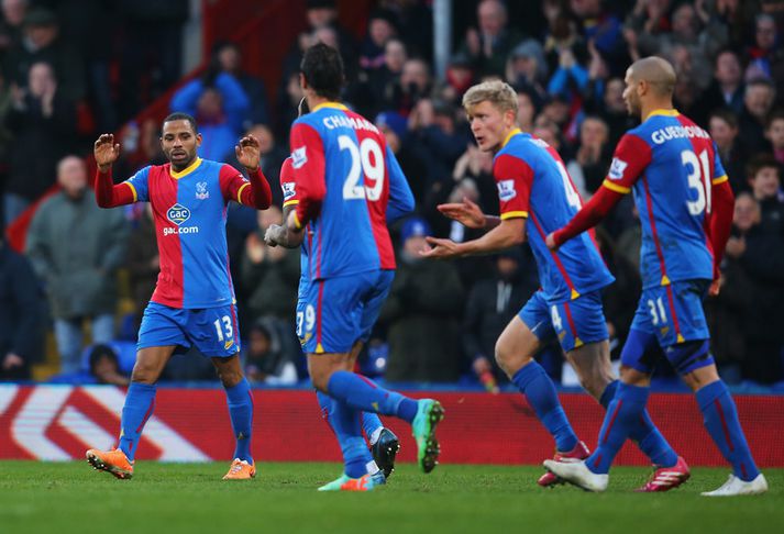 Leikmenn Crystal Palace fagna í dag.
