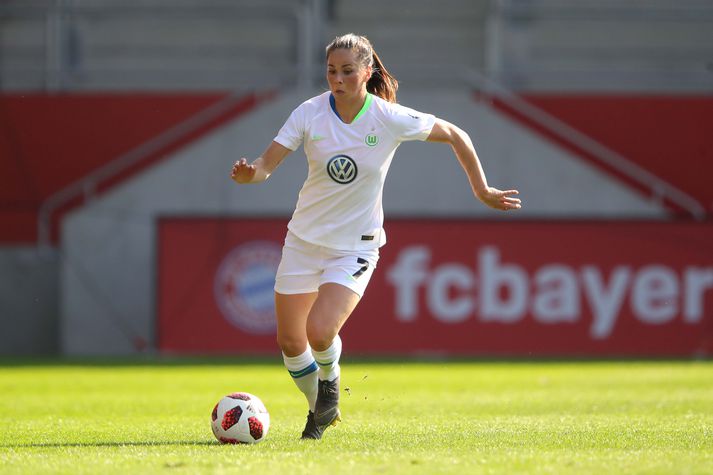 Sara í leik með Wolfsburg.