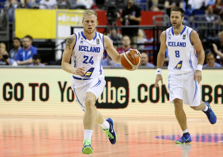 Haukur Helgi Pálsson í leik með Íslandi á Eurobasket 2015.