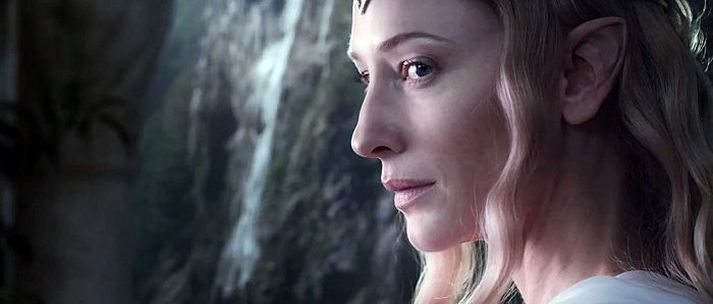 Cate Blanchett í hlutverki Galadriel í Hobbitanum.