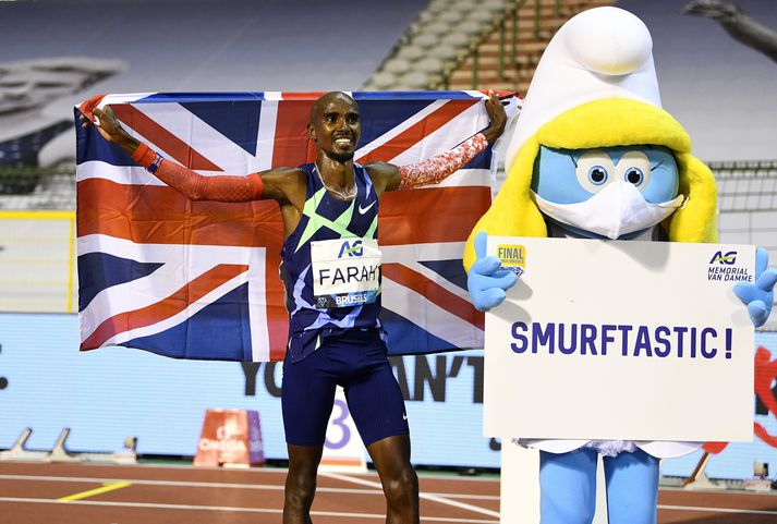 Sir Mo Farah setti heimsmet í kvöld.