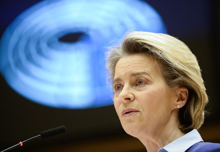 Von der Leyen ávarpaði Evrópuþingið í dag.