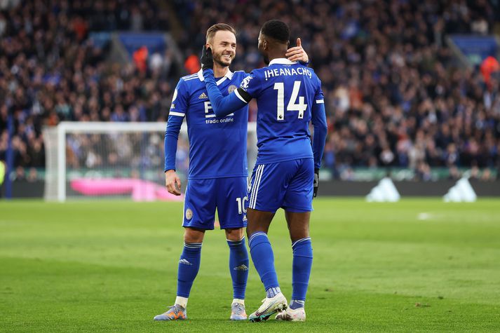 James Maddison og Kelechi Iheanacho léku vel saman í framlínu Leicester City. 