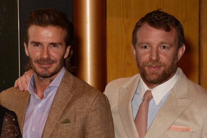 Guy Ritchie ásamt David Beckham, en Beckham hefur leikið í tveimur kvikmynda Ritchie.