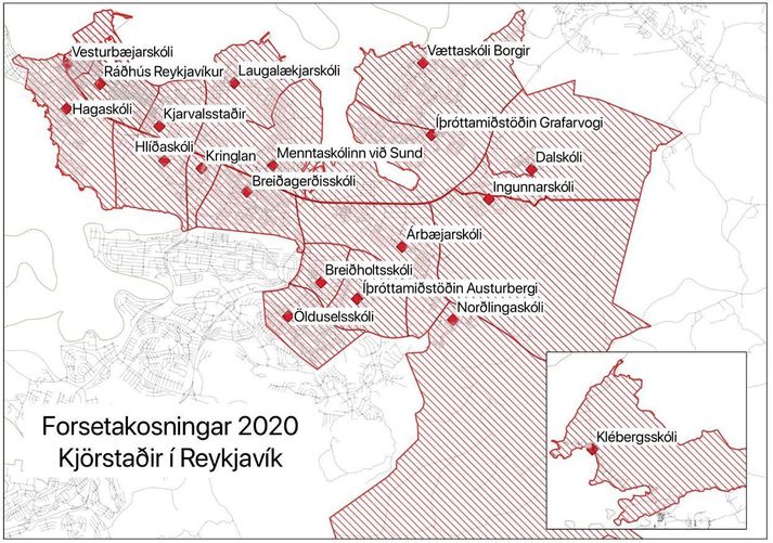 Nýir kjörstaðir eru í Breiðholtsskóla, Dalskóla, Vesturbæjarskóla, og í Borgarbókasafninu í Kringlunni.