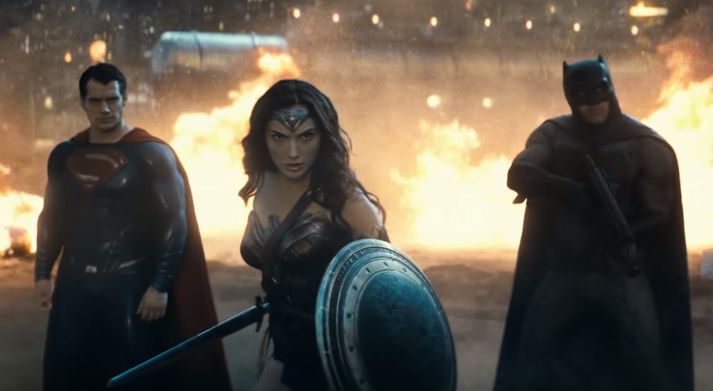 Frá vinstri: Þau Henry Cavill, Gal Gadot og Ben Affleck verða öll meðal leikara í Justice League.