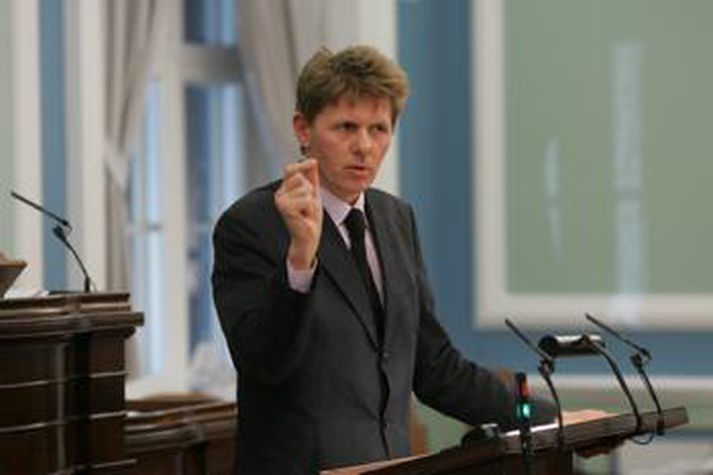 Jakob Frímann Magnússon, í ræðustól á Alþingi.