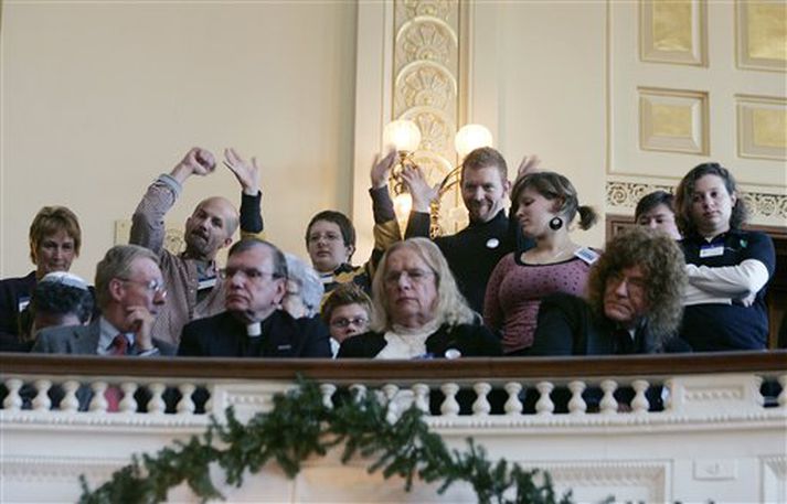 Ákvörðuninni var fagnað á þingpöllum í New Jersey.