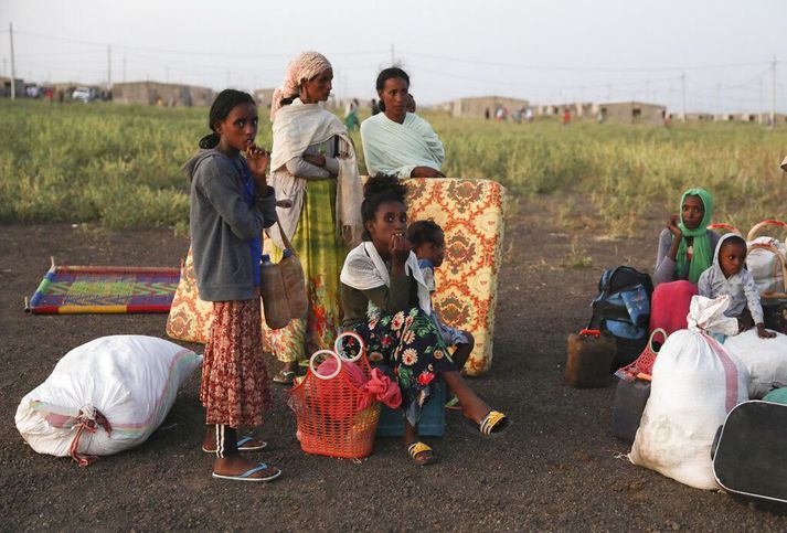 Eþíópískir flóttamenn í Qadarif-héraði í austanverðu Súdan. Þeir hafa flúið hörð átök í Tigray-héraði í norðanverðri Eþíópíu.