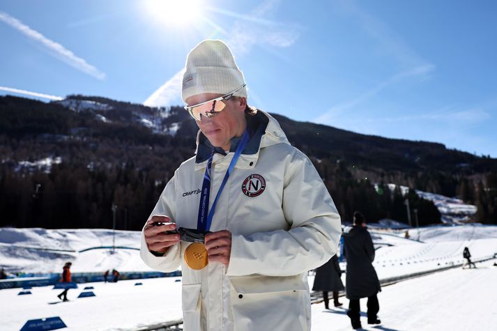 Johannes Høsflot Klæbo hefur unnið fimm af sextán gullverðlaunum Norðamanna á leikunum.