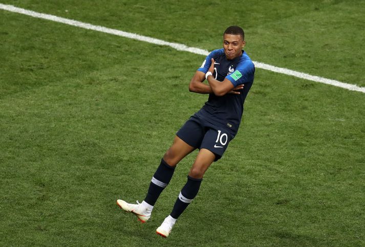 Kylian Mbappé skoraði í gær.