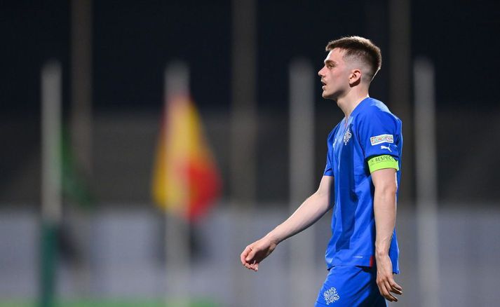 Hlynur Freyr í leik með U-19 ára landsliði Íslands.
