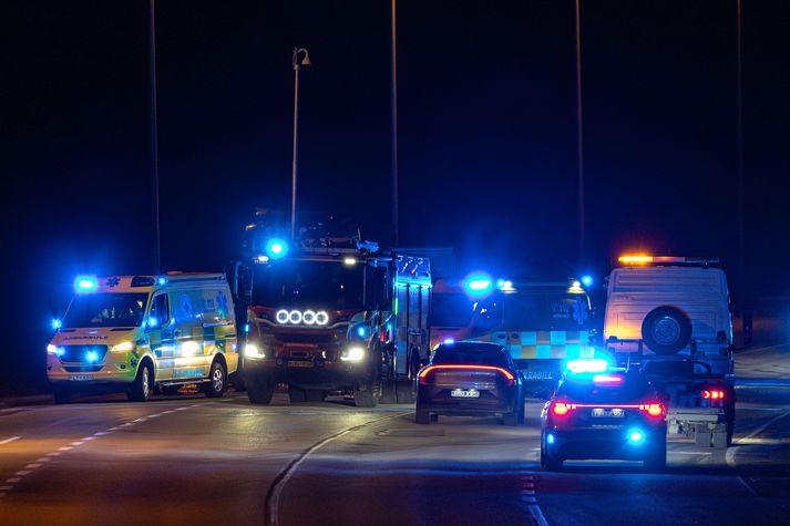 Fjöldi viðbragðsaðila voru á vettvangi.