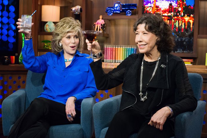 Fleiri horfðu á gamanþáttaröðina Grace and Frankie á Netflix þegar Jane Fonda var ekki með á myndinni sem kynnti þættina.