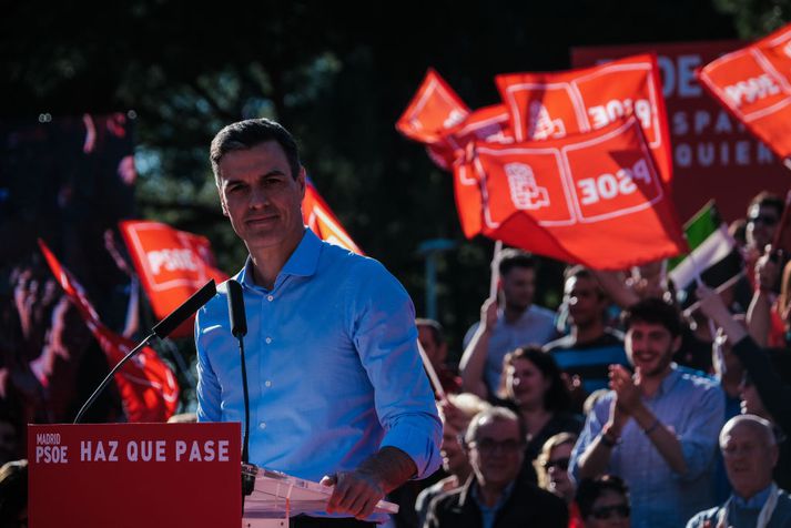 Frá síðasta kosningafundi Sósíalistaflokks Pedro Sánchez á föstudag.