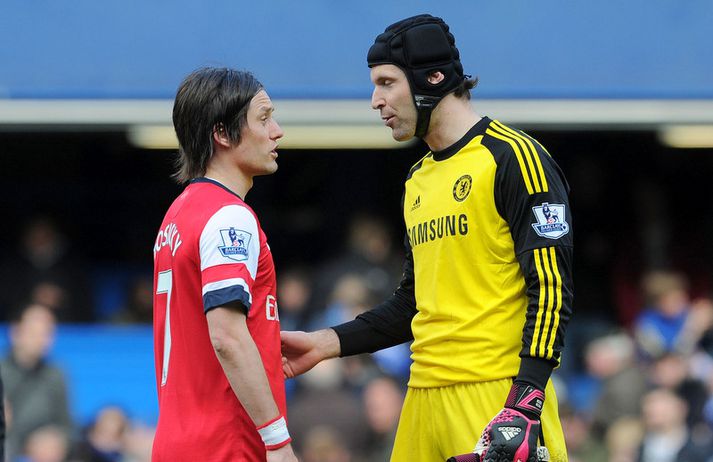 Rosicky og Cech eru góðir félagar.