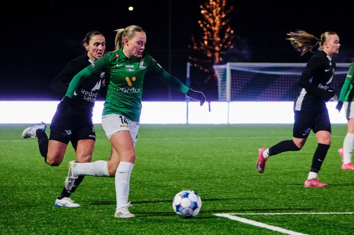 Hrafnhildur Ása Halldórsdóttir skoraði tvö mörk fyrir Blika í kvöld.