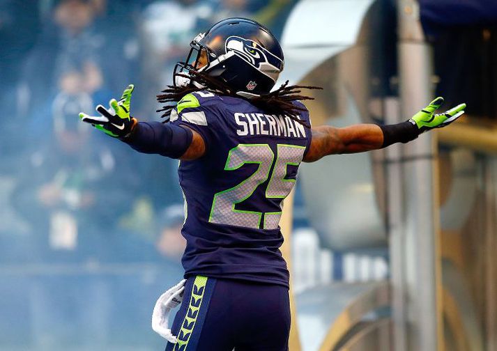 Richard Sherman varnarmaður Seattle Seahawks.