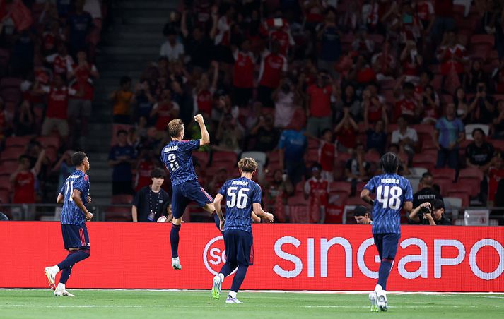 Martin Odegaard fagnar marki sínu sem reyndist sigurmarkið