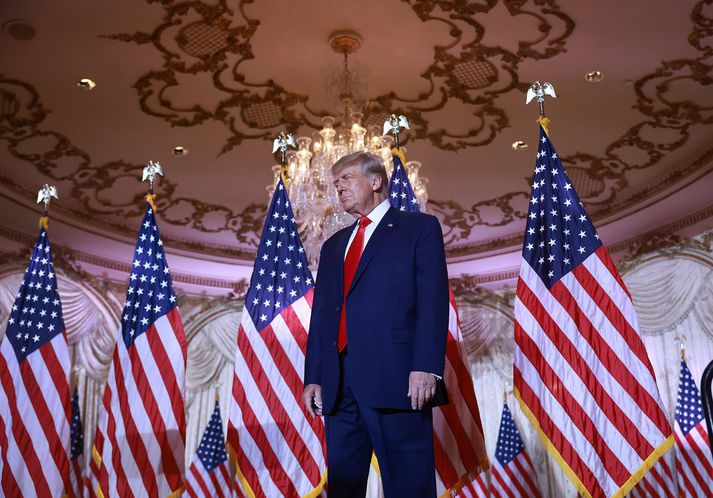 Donald Trump er hann tilkynnti um framboð sitt til forseta Bandaríkjanna á næsta ári. 