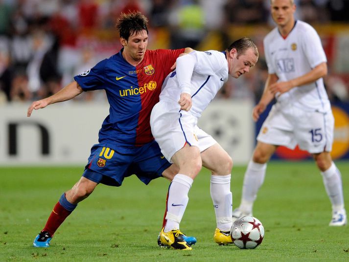 Wayne Rooney og Lionel Messi.
