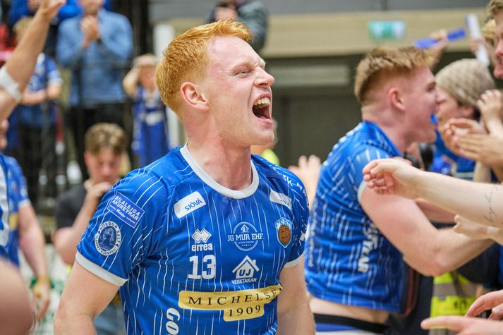 Eiður Rafn Valsson var markahæstur á vellinum á Akureyri í kvöld.