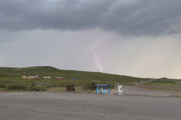 Mikið eldingaveður var á Vestfjörðum í gær. 