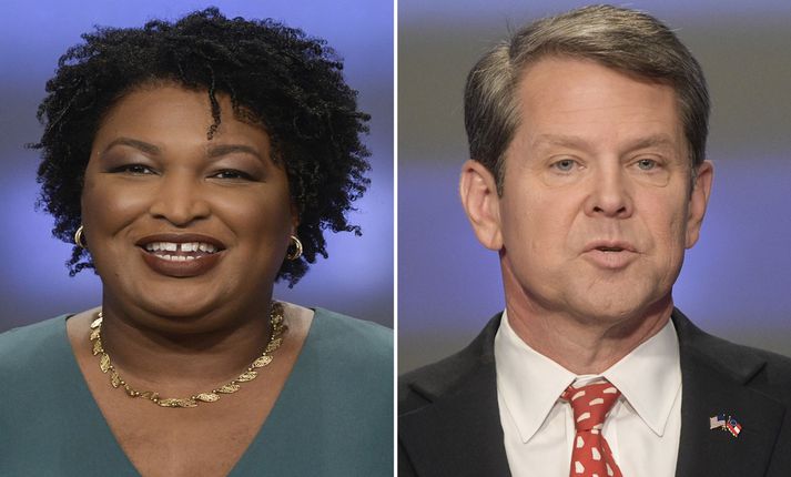 Stacey Abrams og Brian Kemp.