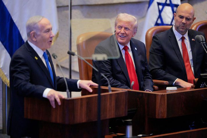 Donald Trump á ísraelska þinginu.