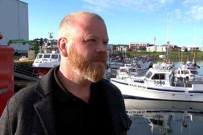 Jóhann Hafberg Jónasson, oddviti Langanesbyggðar, í beinni útsendingu í kvöldfréttum Sýnar.