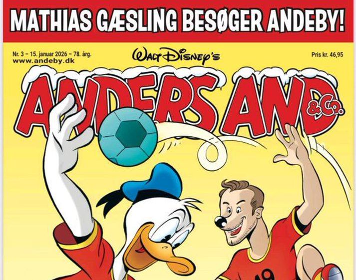 Andrés Önd og Mathias Gidsel á forsíðu nýjustu Syrpunnar í Danmörku.