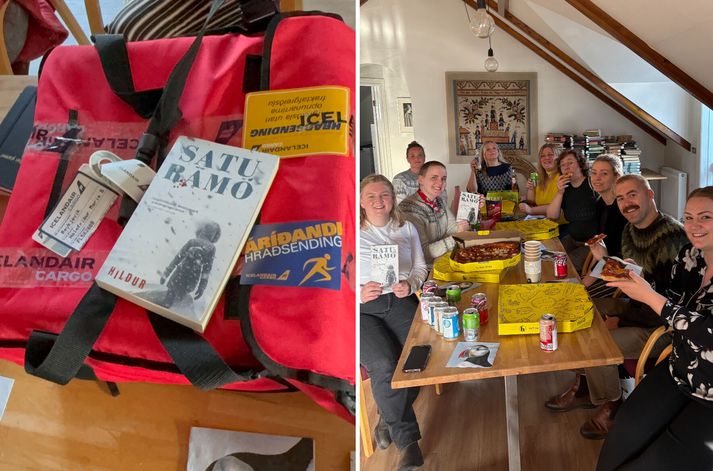 Pítsurnar voru merktar „áríðandi hraðsending“ og komu barnaafmælisvolgar eftir flugið suður.