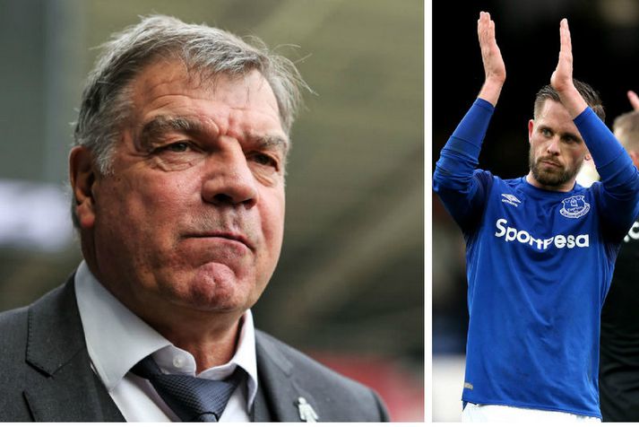 Sam Allardyce og Gylfi Þór Sigurðsson.