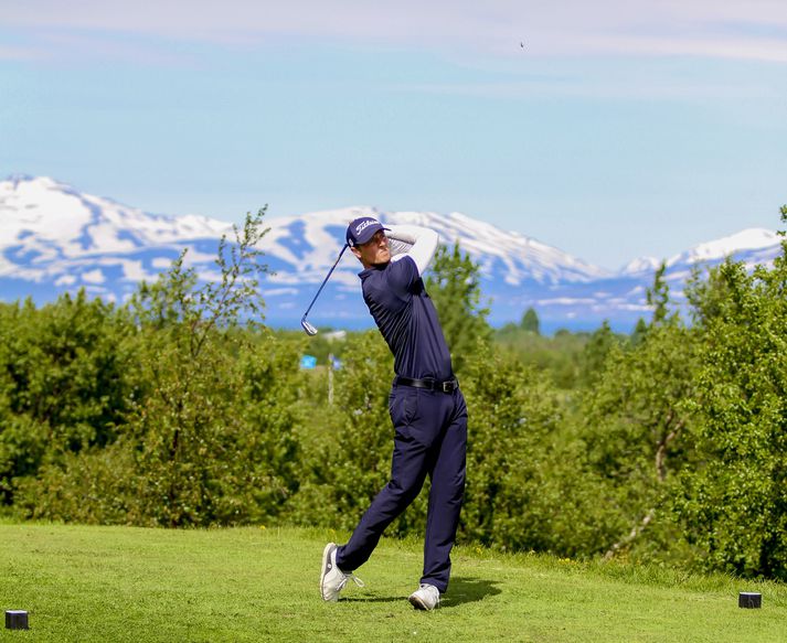 Axel Bóasson kveðst aldrei hafa farið holu í höggi á móti áður.