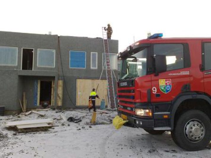 Slökkviliðið var kallað að Öldusölum 8 fyrir stundu. Mynd/ Vilhelm.