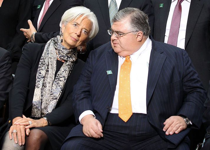 Agustín Carstens ásamt Christine Lagarde, seðlabankastjóra Evrópu