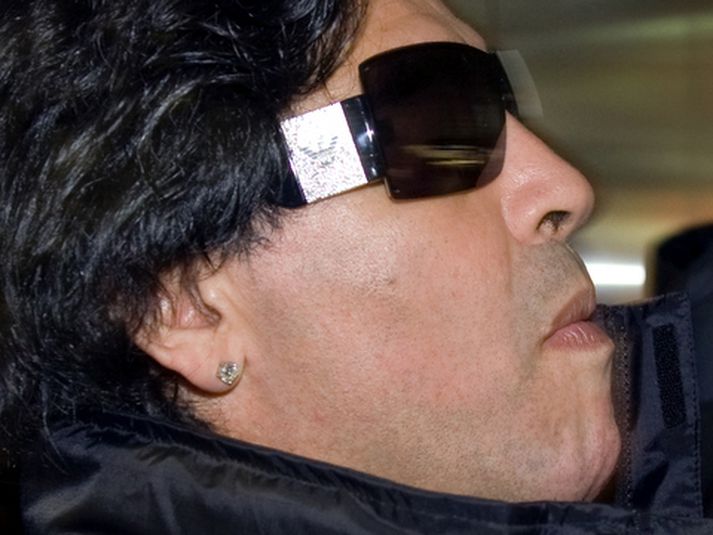 Diego Maradona, þjálfari argentínska landsliðsins.