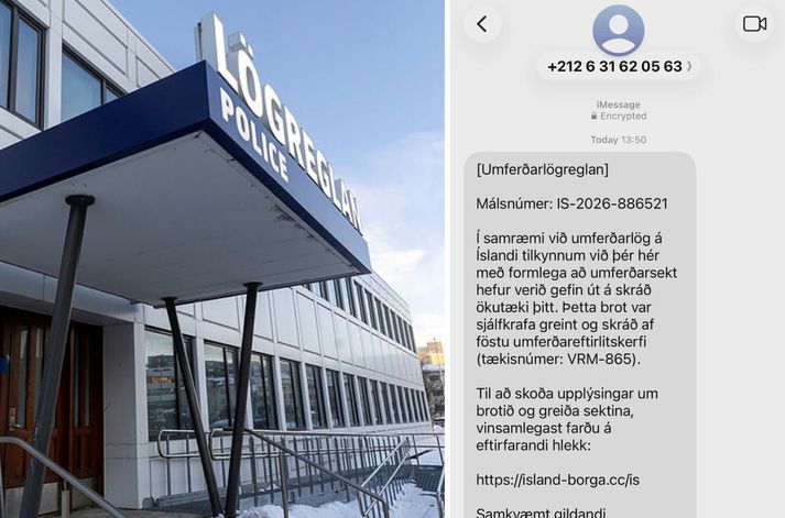 Lögregla hvetur fólk til að ýta aldrei á hlekki sem berast í skilaboðum.
