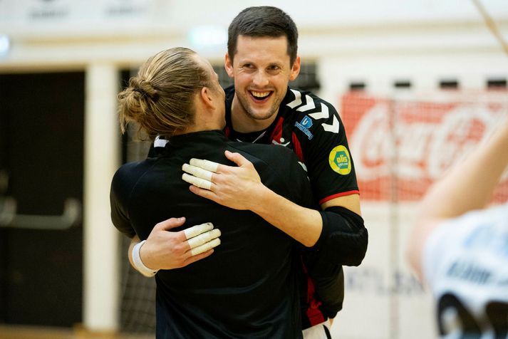 Magnús Stefánsson eftir einn af þeim 203 deildarleikjum sem hann lék með ÍBV. Hann tekur við þjálfun liðsins eftir yfirstandandi tímabil.