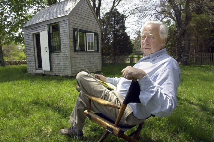 David McCullough við heimili sitt á eyjunni Martha's Vineyard í Massachusetts.