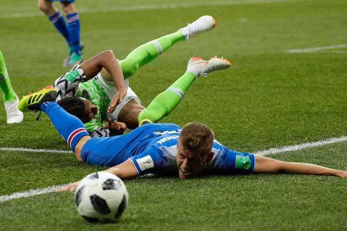 Alfreð Finnbogason skoraði mark Íslands gegn Argentínu en var ekki á skotskónum í dag, frekar en aðrir í íslenska liðinu.