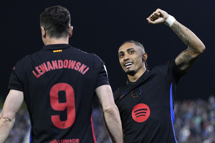 Raphinha átti fyrirgjöf sem varnarmaður Leganes skaut óvart í eigið net. 