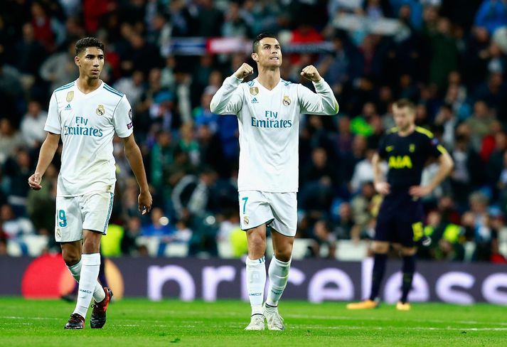Ronaldo fagnar marki sínu í kvöld. Það dugði þó ekki til sigurs.
