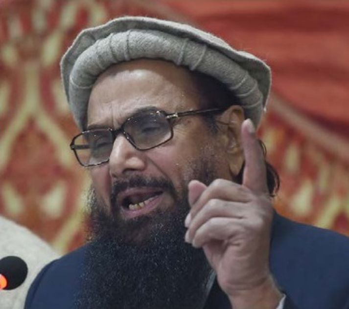 Hafiz Saeed á blaðamannafundi í Lahore í janúar.