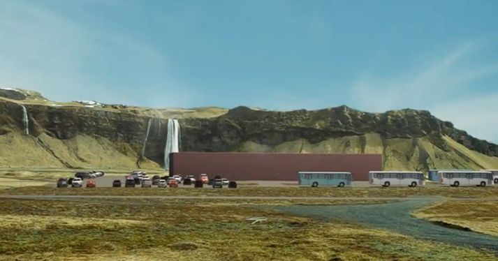 Skjáskot úr myndbandinu sem sýnir staðsetningu þjónustumiðstöðvarinnar.